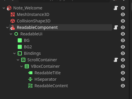 COGITO Node tree of a readable object with the component made local.